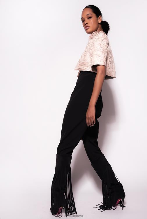 laisvalaikio švarkai | DH06P595 lame žakardinis gūžteli pečiais Pinko gelsvai rudos smėlio spalvos