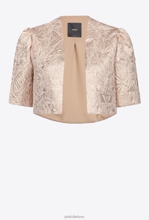 laisvalaikio švarkai | DH06P595 lame žakardinis gūžteli pečiais Pinko gelsvai rudos smėlio spalvos
