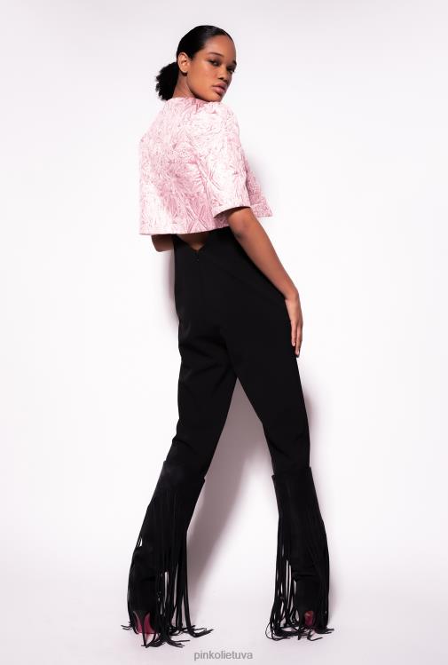 laisvalaikio švarkai | DH06P597 lame žakardinis gūžteli pečiais Pinko rausvai rūkas