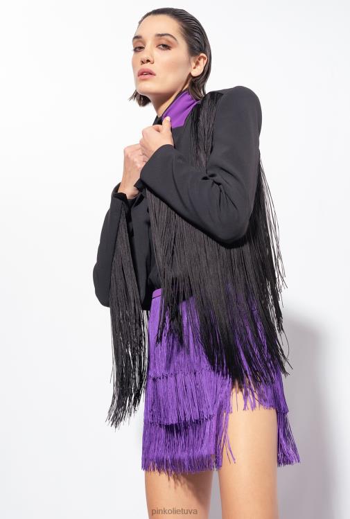 laisvalaikio švarkai | DH06P599 Spencer švarkas su ilgais kutais Pinko limuzinas juodas