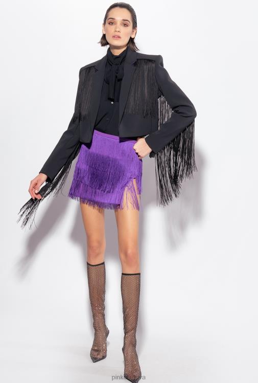 laisvalaikio švarkai | DH06P599 Spencer švarkas su ilgais kutais Pinko limuzinas juodas