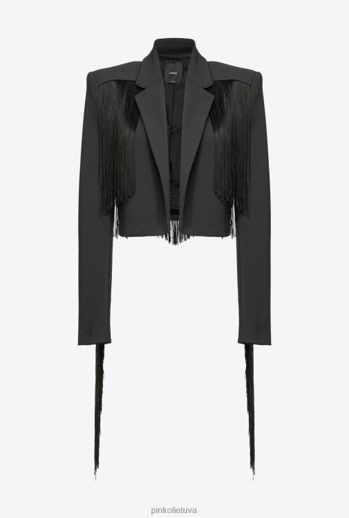 laisvalaikio švarkai | DH06P599 Spencer švarkas su ilgais kutais Pinko limuzinas juodas