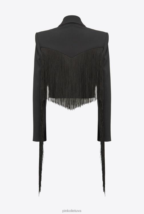 laisvalaikio švarkai | DH06P599 Spencer švarkas su ilgais kutais Pinko limuzinas juodas