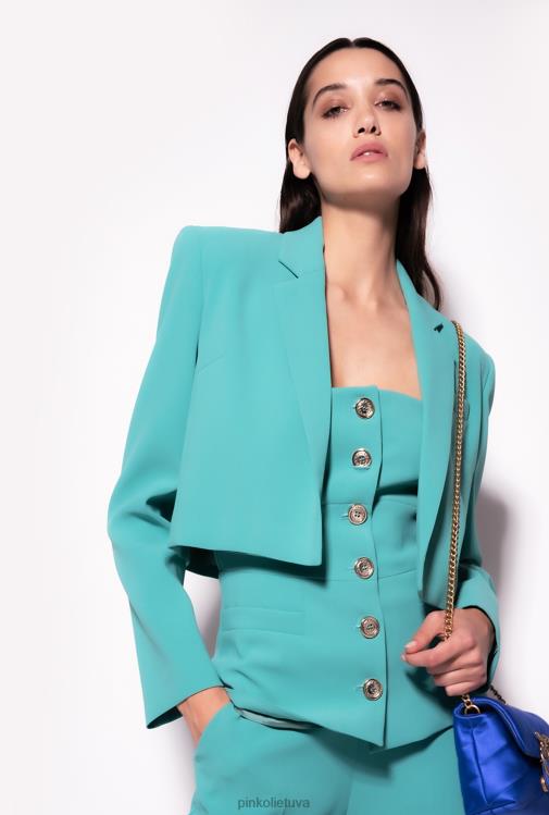 laisvalaikio švarkai | DH06P602 ištemptas krepinis spencer švarkas Pinko mėlyna