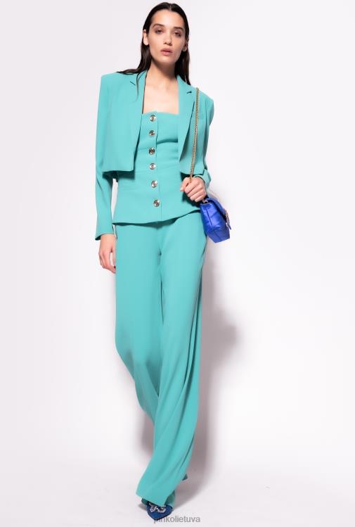 laisvalaikio švarkai | DH06P602 ištemptas krepinis spencer švarkas Pinko mėlyna