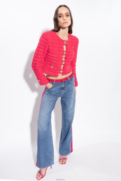 laisvalaikio švarkai | DH06P612 trumpas raštuotas tvido švarkas Pinko multi fuksija/raudona