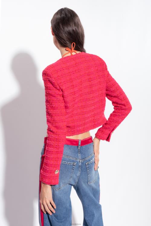 laisvalaikio švarkai | DH06P612 trumpas raštuotas tvido švarkas Pinko multi fuksija/raudona