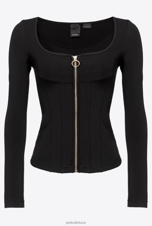 laisvalaikio švarkai | DH06P614 plono kirpimo neopreno striukė Pinko limuzinas juodas