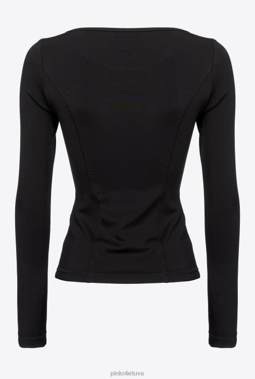 laisvalaikio švarkai | DH06P614 plono kirpimo neopreno striukė Pinko limuzinas juodas