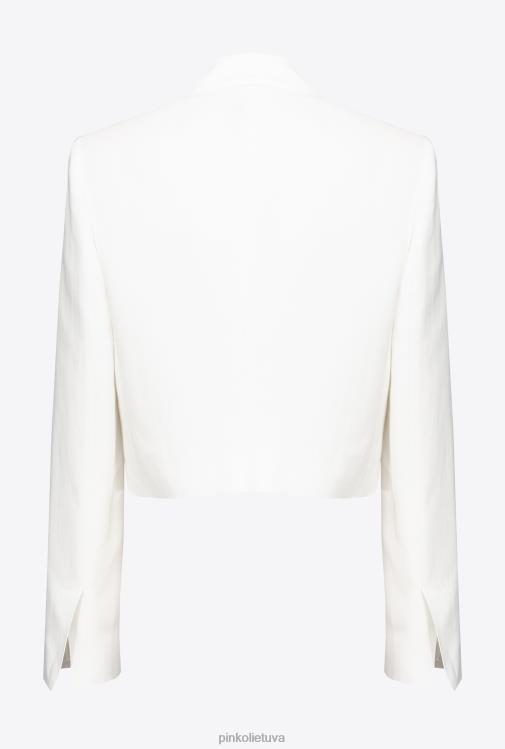 laisvalaikio švarkai | DH06P615 striukė iš viskozės ir lino Pinko šilko baltumo