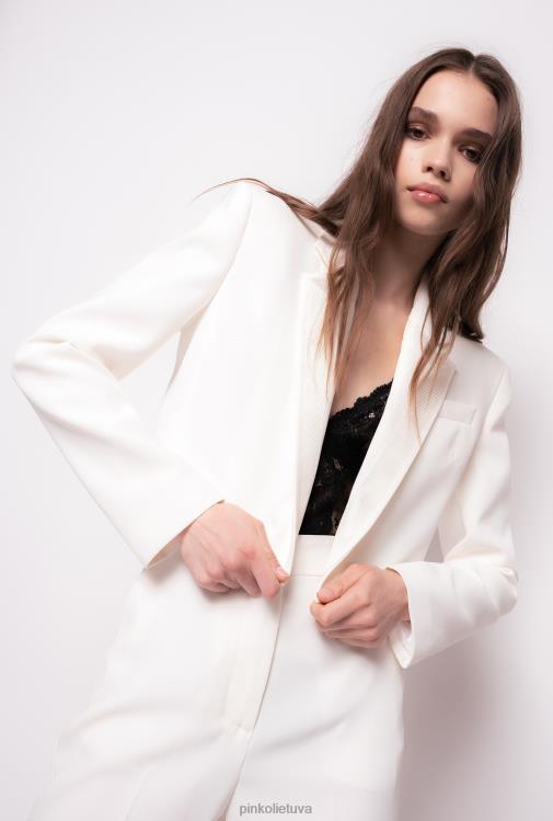laisvalaikio švarkai | DH06P630 poli crepe spencer striukė Pinko pieno baltumo
