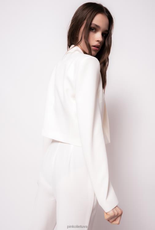 laisvalaikio švarkai | DH06P630 poli crepe spencer striukė Pinko pieno baltumo