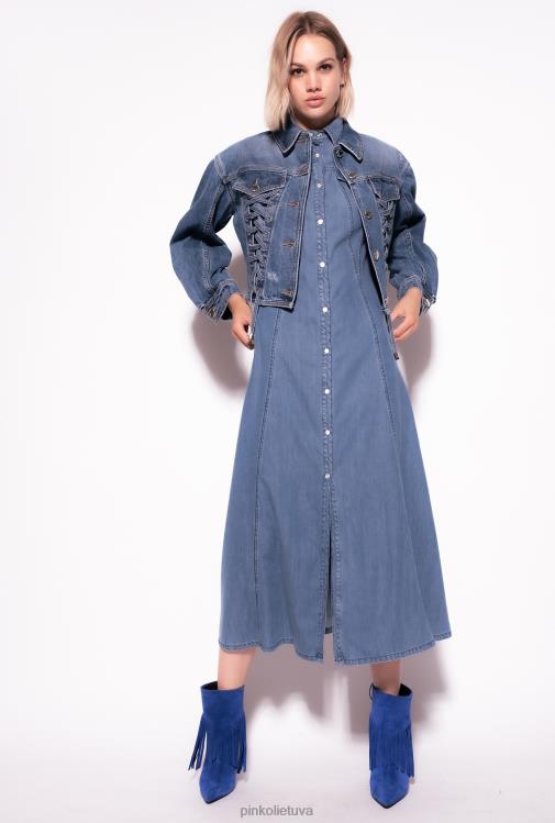 laisvalaikio švarkai | DH06P817 džinsinis švarkas su raišteliu Pinko vidutinio derliaus plovimas