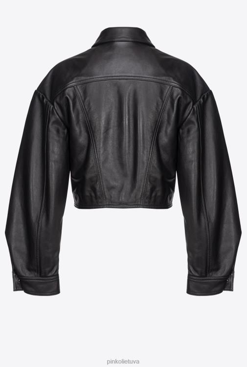 laisvalaikio švarkai | DH06P819 odinė striukė su raišteliu Pinko limuzinas juodas