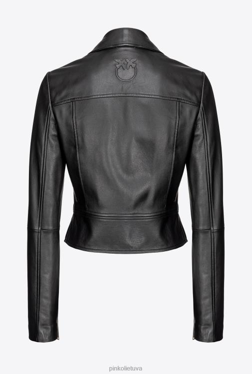 laisvalaikio švarkai | DH06P841 Nappa odinė dviratininko striukė Pinko limuzinas juodas