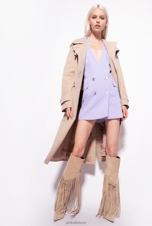 paltai | DH06P113 ilga lininė liemenė Pinko šviesi orchidėja