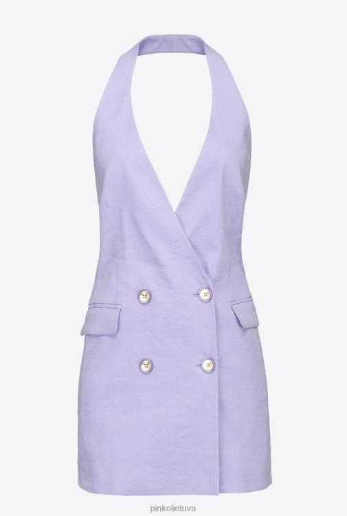 paltai | DH06P113 ilga lininė liemenė Pinko šviesi orchidėja