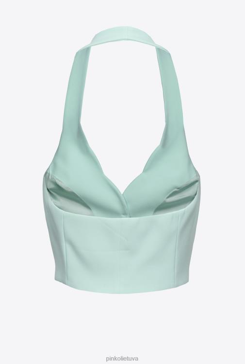 paltai | DH06P334 apatine kaklelio liemenė Pinko šviesiai mėlynas stiklas