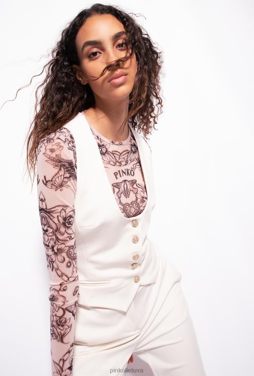 paltai | DH06P559 trumpa techninio audinio liemenė Pinko rožinis dūmas baltas