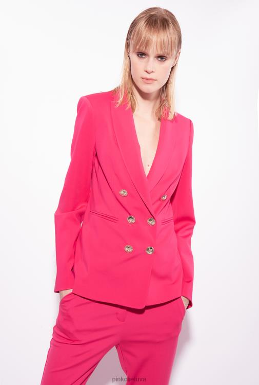 švarkai | DH06P568 švarkas su brangakmeniais sagomis Pinko aviečių raudonumo