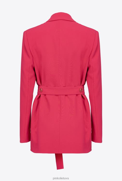 švarkai | DH06P580 švarkas su raišteliu diržu Pinko aviečių raudonumo