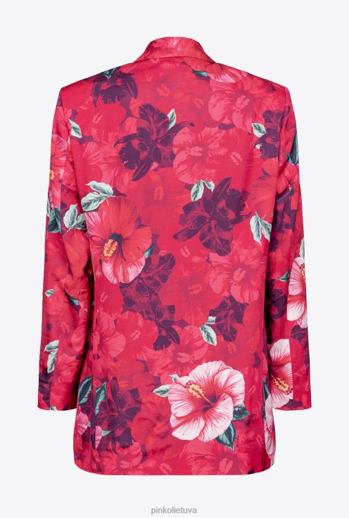 švarkai | DH06P589 hibisko rašto švarkas Pinko keli. fuksija/rožinė