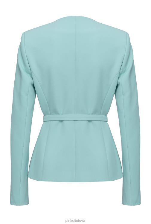 švarkai | DH06P593 elegantiška striukė su plonu dirželiu Pinko nilo mėlyna