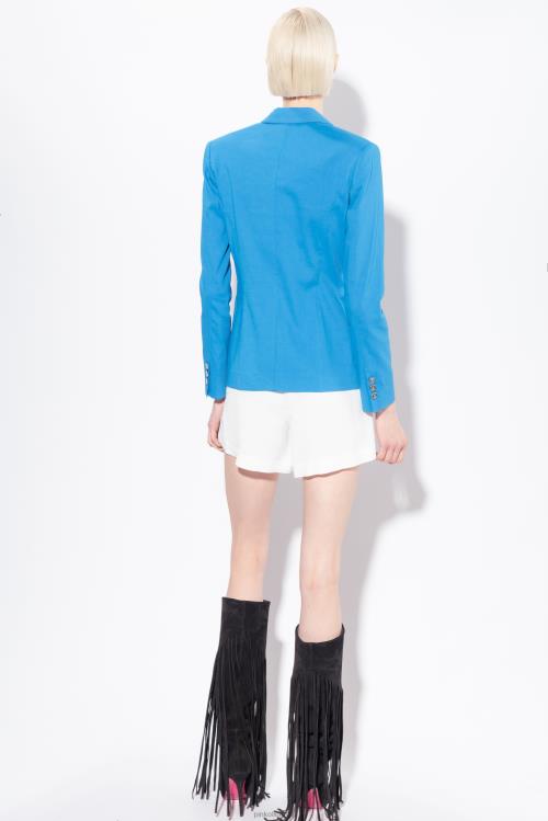 švarkai | DH06P600 vieneilis lininis švarkas Pinko direktorius mėlynas