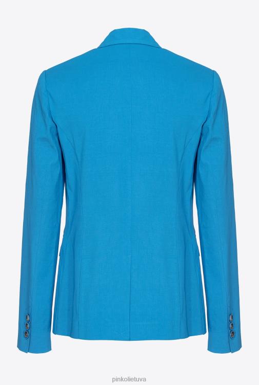 švarkai | DH06P600 vieneilis lininis švarkas Pinko direktorius mėlynas
