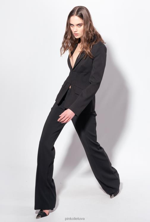 švarkai | DH06P616 švarkas su krūtinės detalėmis Pinko limuzinas juodas