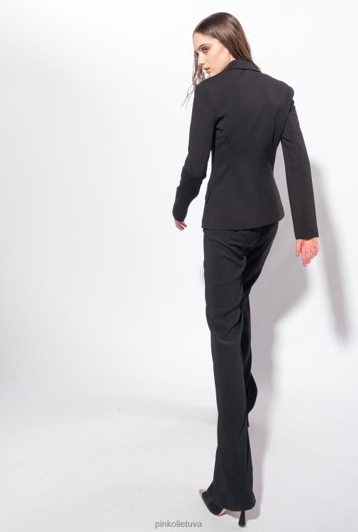 švarkai | DH06P616 švarkas su krūtinės detalėmis Pinko limuzinas juodas