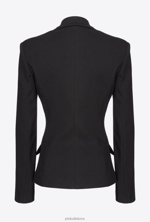 švarkai | DH06P616 švarkas su krūtinės detalėmis Pinko limuzinas juodas