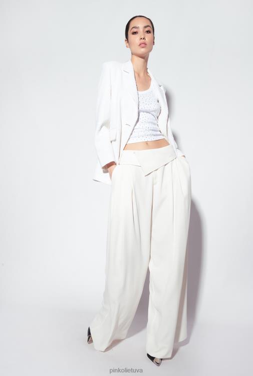 švarkai | DH06P617 galleria švarkas su blizgučiais Pinko beveik baltas
