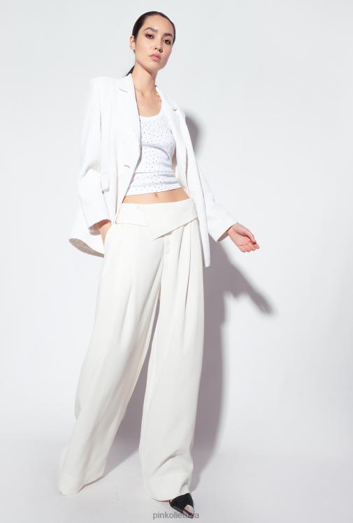 švarkai | DH06P617 galleria švarkas su blizgučiais Pinko beveik baltas