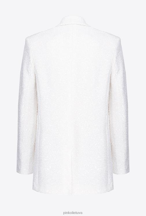 švarkai | DH06P617 galleria švarkas su blizgučiais Pinko beveik baltas