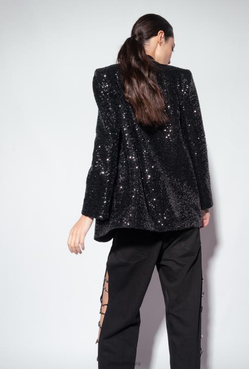 švarkai | DH06P618 galleria švarkas su blizgučiais Pinko limuzinas juodas