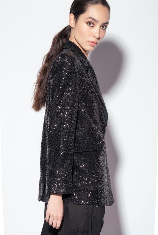 švarkai | DH06P618 galleria švarkas su blizgučiais Pinko limuzinas juodas