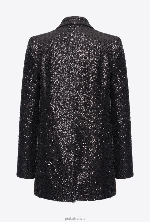 švarkai | DH06P618 galleria švarkas su blizgučiais Pinko limuzinas juodas