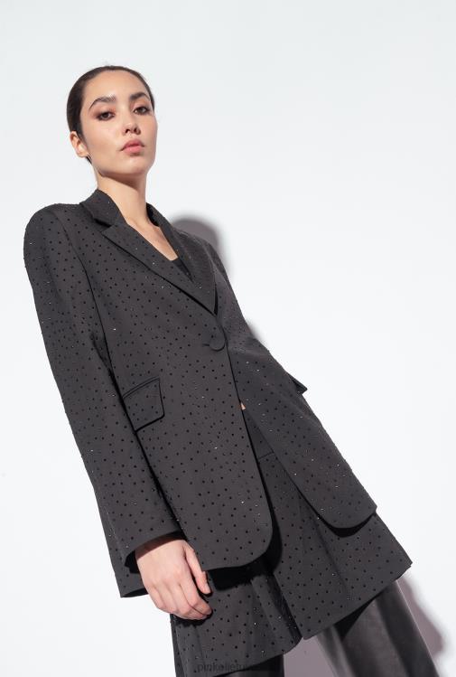 švarkai | DH06P619 Galleria pilnas kalnų krištolo švarkas Pinko limuzinas juodas