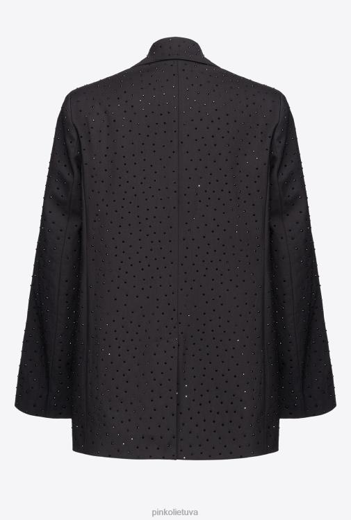 švarkai | DH06P619 Galleria pilnas kalnų krištolo švarkas Pinko limuzinas juodas