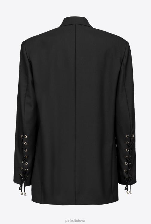 švarkai | DH06P637 švarkas su rankovių raišteliais Pinko limuzinas juodas