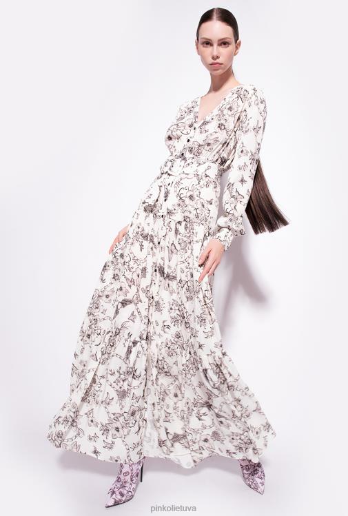 ilgos suknelės | DH06P114 marškinėlių suknelė su tatuiruotėmis Pinko sviestas/juodas