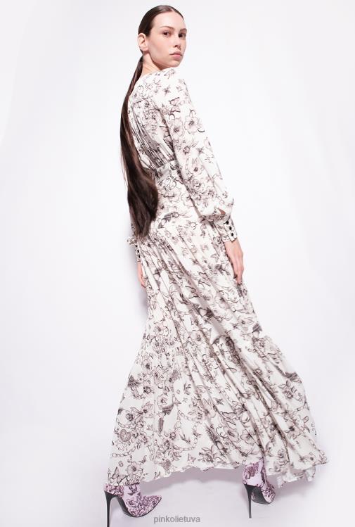 ilgos suknelės | DH06P114 marškinėlių suknelė su tatuiruotėmis Pinko sviestas/juodas