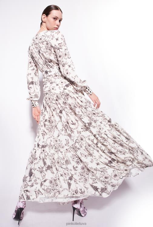 ilgos suknelės | DH06P114 marškinėlių suknelė su tatuiruotėmis Pinko sviestas/juodas