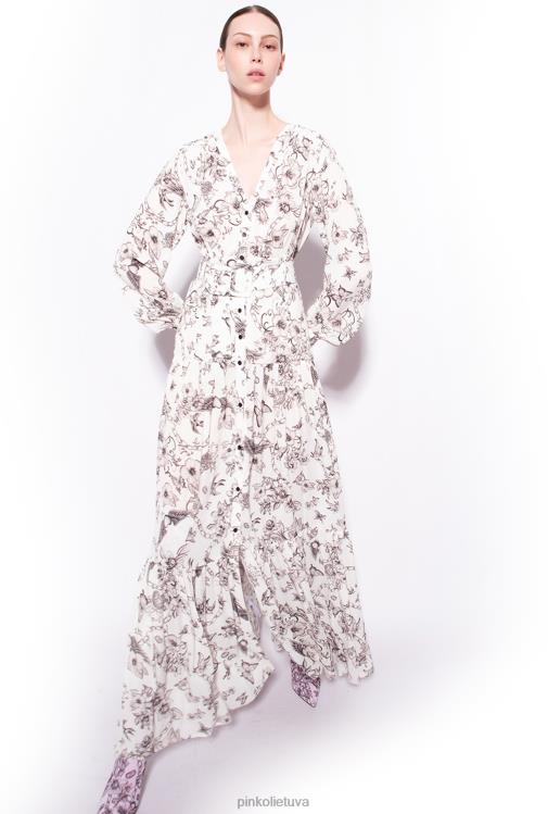 ilgos suknelės | DH06P114 marškinėlių suknelė su tatuiruotėmis Pinko sviestas/juodas