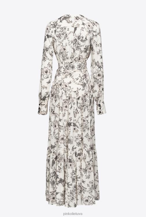 ilgos suknelės | DH06P114 marškinėlių suknelė su tatuiruotėmis Pinko sviestas/juodas