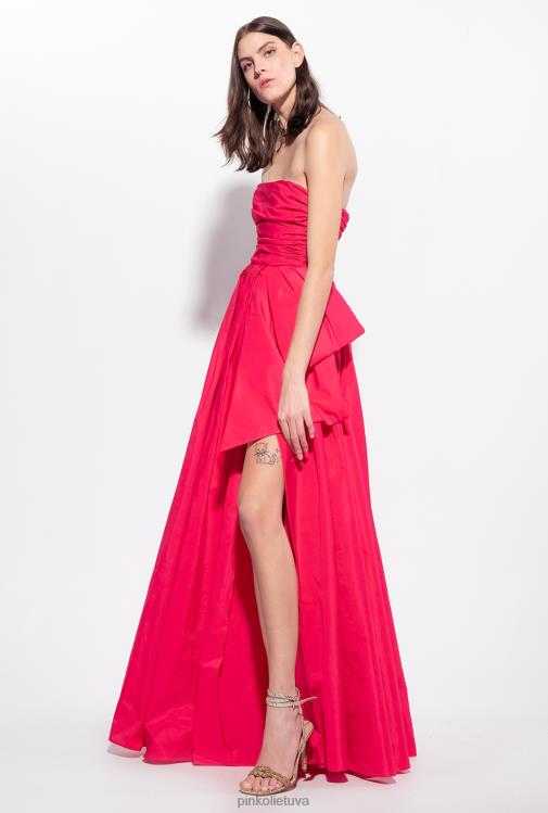 ilgos suknelės | DH06P133 ilga taft suknelė Pinko aviečių rožinė