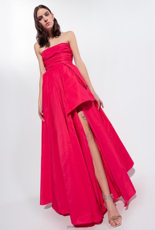 ilgos suknelės | DH06P133 ilga taft suknelė Pinko aviečių rožinė
