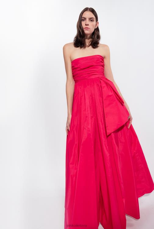 ilgos suknelės | DH06P133 ilga taft suknelė Pinko aviečių rožinė