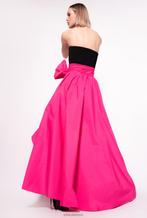 ilgos suknelės | DH06P135 dviejų dalių suknelė su žaidimų kostiumu Pinko juoda/fuksija